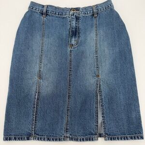 Zena Denim Mini Skirt Size 4 Blue Jean Y2K Slit Pocket Cotton festival staple